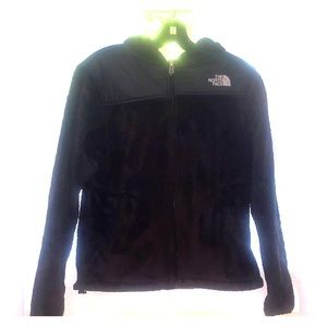 The north face zip up fuzzy hoody